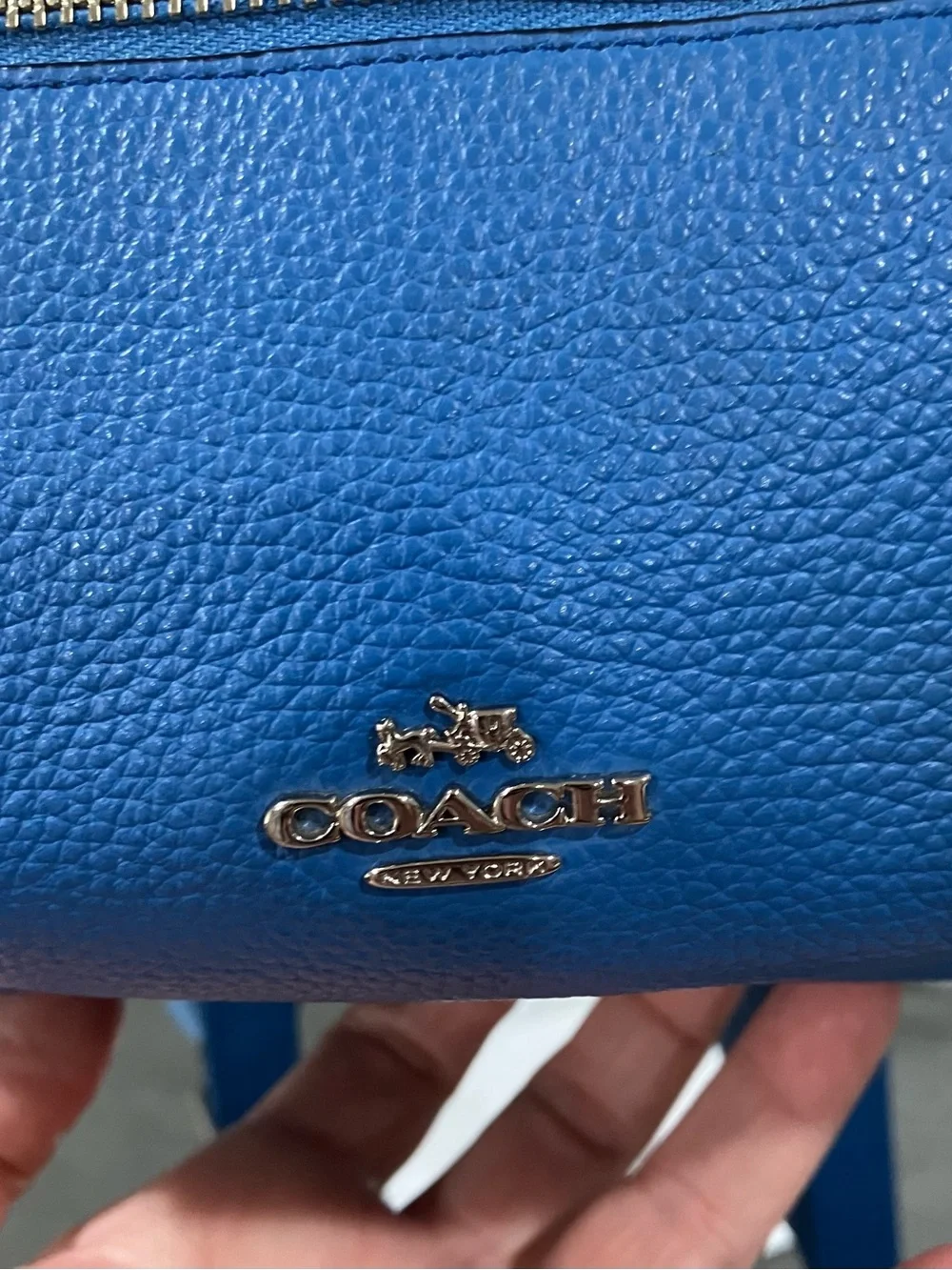 Coach Pebbled Leather Mini Backpack in Cobalt Blue